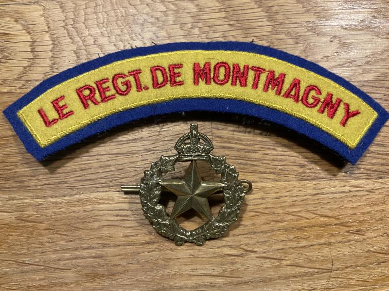 Gradia Militaria - Le Regt.De Montmagny cap badge & shoulder title.
