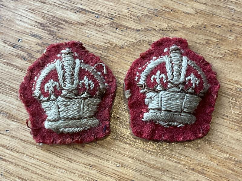 Gradia Militaria - WW2 British & Commonwealth infantry Majors cloth rank crowns.