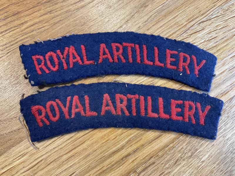 Gradia Militaria - WW2 ROYAL ARTILLERY cloth shoulder titles.