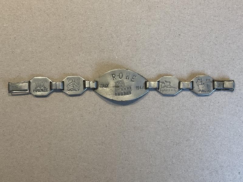Gradia Militaria - 1944 dated Battle for Italian theatre souvenir bracelet.