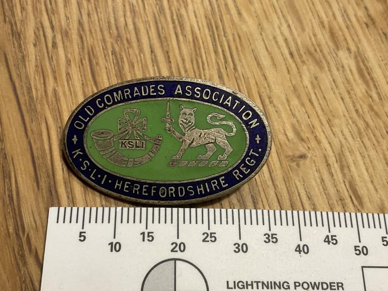 Gradia Militaria - K.S.L.I & Herefordshire Regt Old Comrades Association lapel badge.