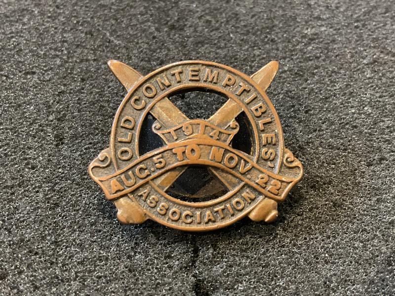 Gradia Militaria - WW1 Old Contemptibles Association lapel badge number 805B.