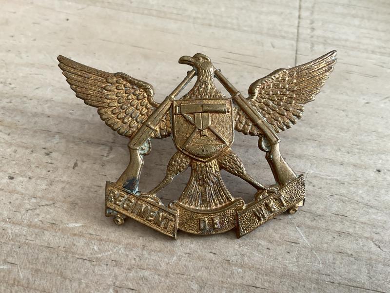 Gradia Militaria - South African Regiment De Wet brass O/Rs cap badge.