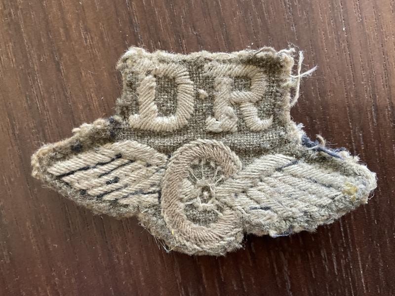 Gradia Militaria - WW2 D.R (Dispatch Riders) cloth sleeve badge.