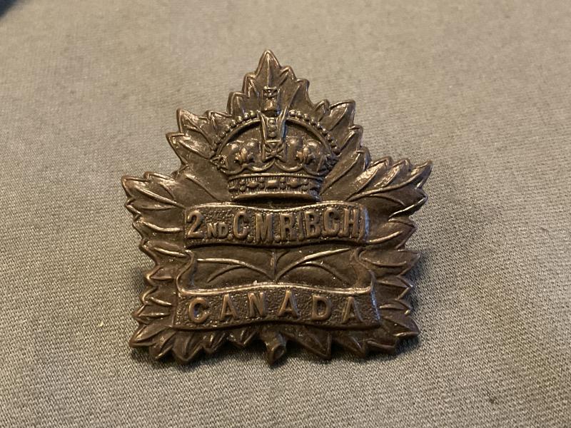 Gradia Militaria - WW1 CEF 2nd Canadian Mounted Rifles, B.C Horse cap badge.