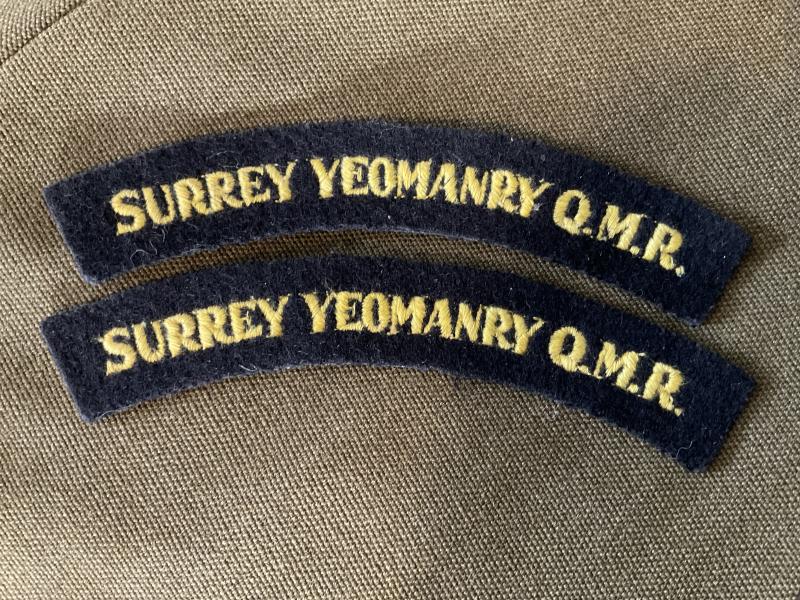 Gradia Militaria - Surrey Yeomanry Q.M.R (298th Field Regt R.A) shoulder titles
