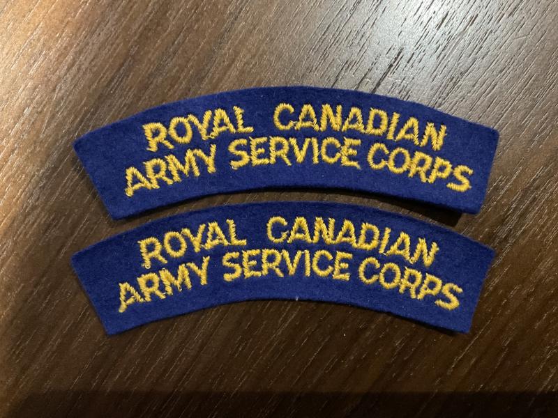 Gradia Militaria - WW2 Royal Canadian Army Service Corps shoulder titles
