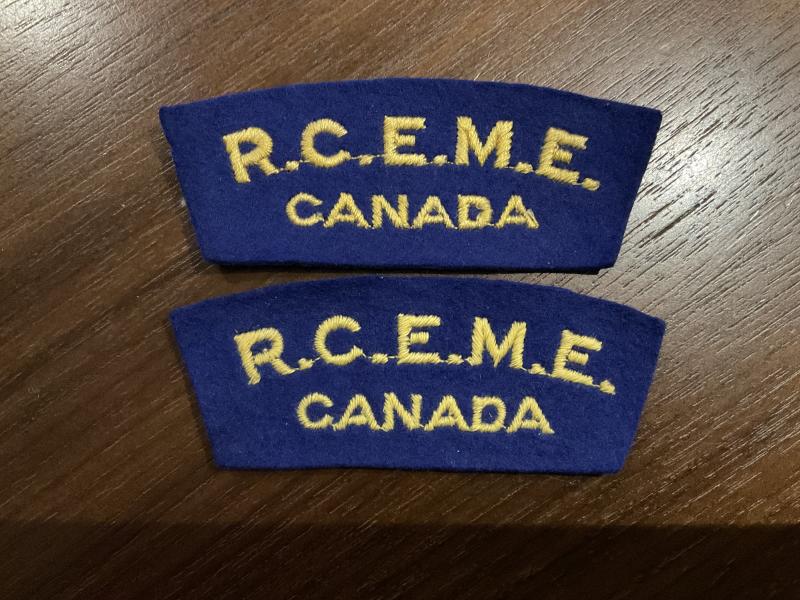 Gradia Militaria - WW2 R.C.E.M.E CANADA British-made shoulder titles