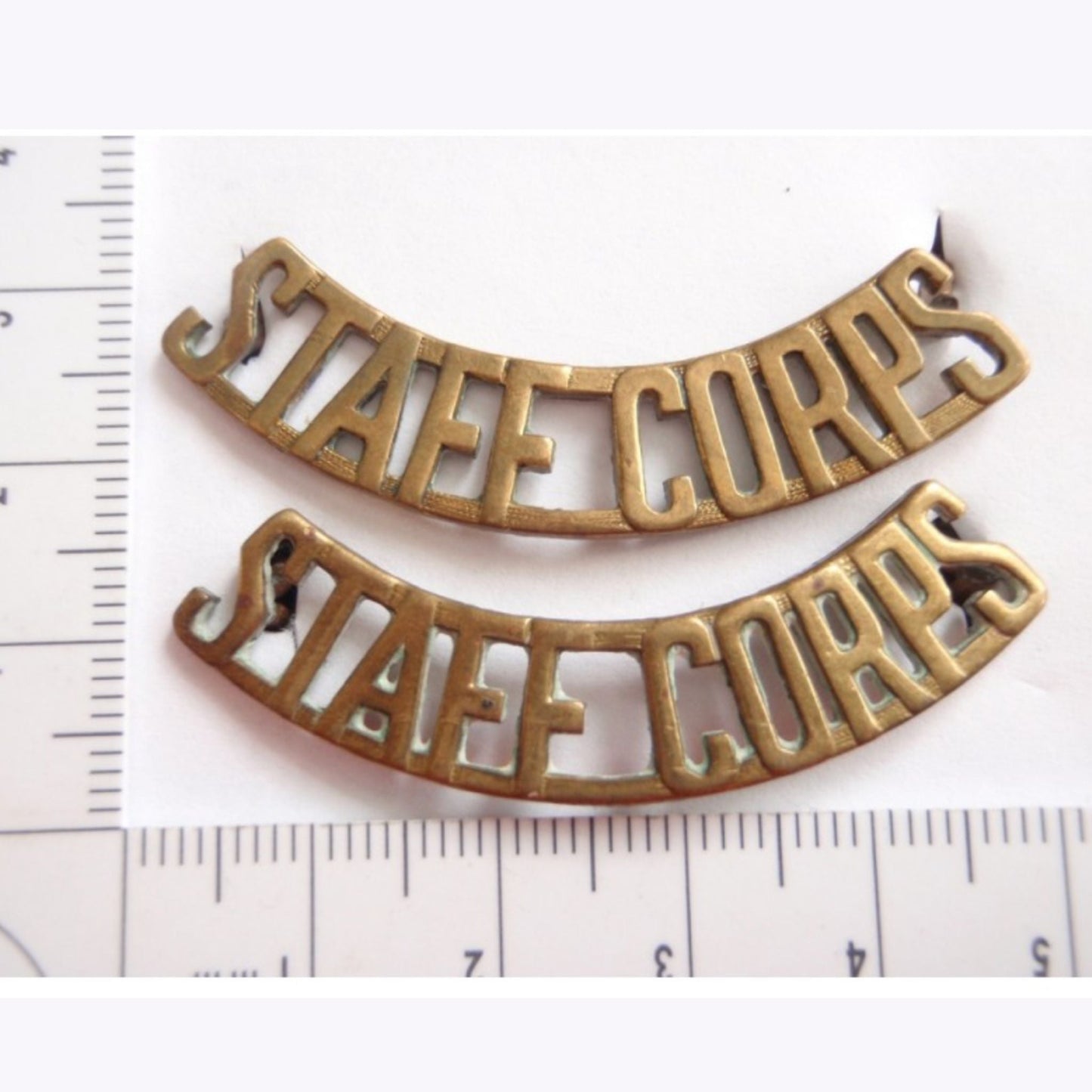 Gradia Militaria - Australian STAFF CORPS Brass Shoulder Titles