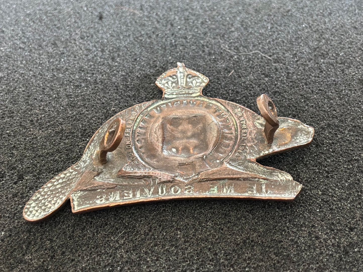WWI C.E.F 22nd Inf Batt "Canadiens Francais" Cap Badge dated 1914