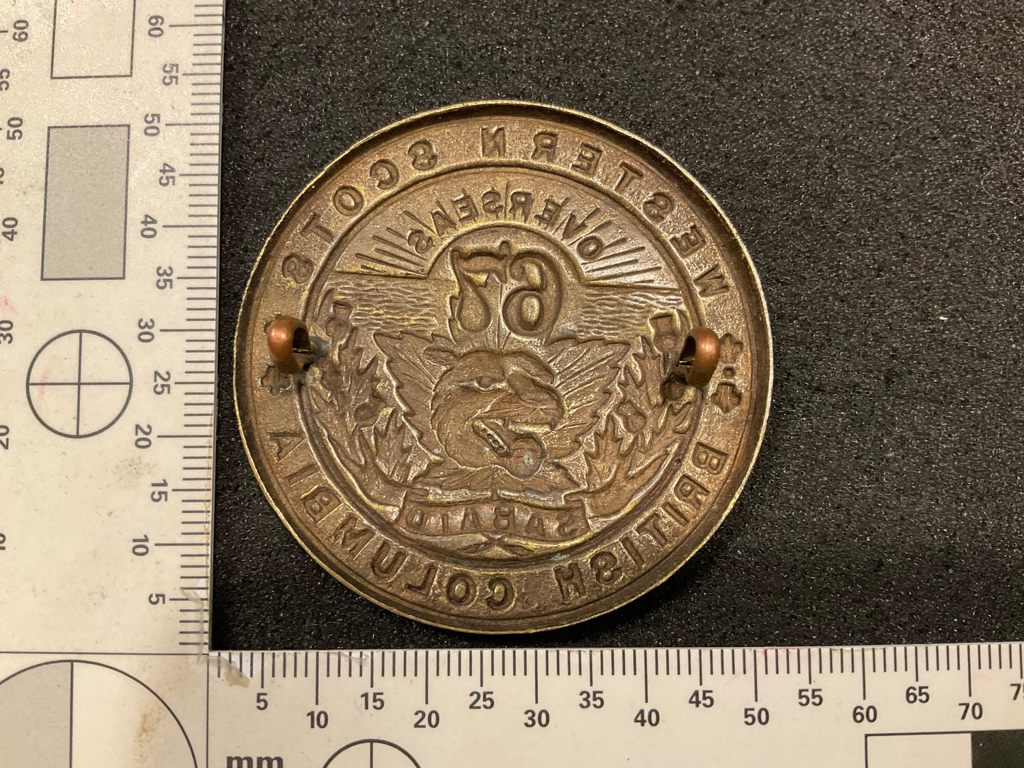 WW1 C.E.F 67th Battalion (B.C Highlanders, Western Scots) cap badge.