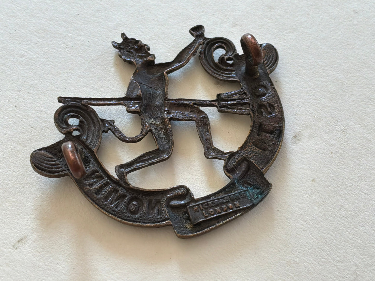 WW1 CEF 8th Battalion, Winnipeg Rifles cap badge by HICKS