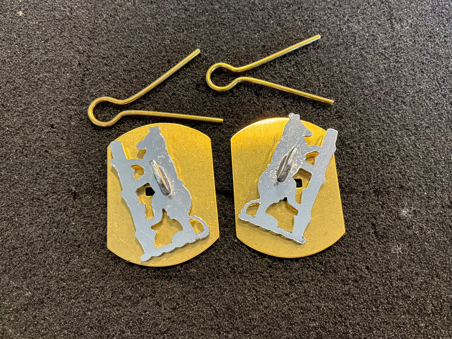 Royal Mercian and Lancastrian Yeomanry anodised collar badges.