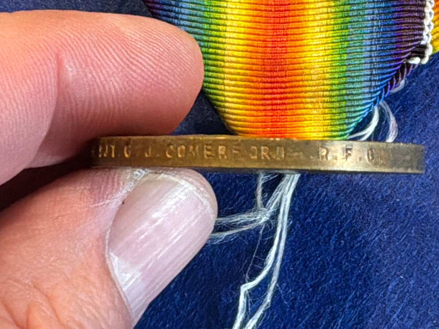 R.F.C Pilot Sgt C.COMERFORD 57th SQD K.I.A, Victory medal.