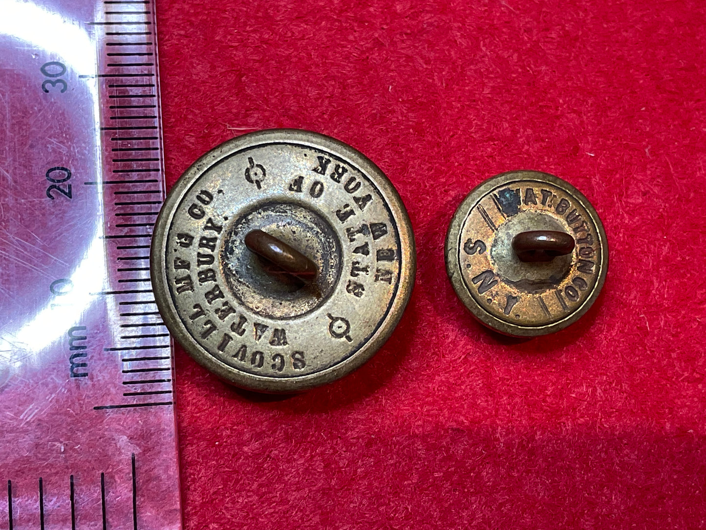 New York State Militia Staff Buttons circa 1870s -1902