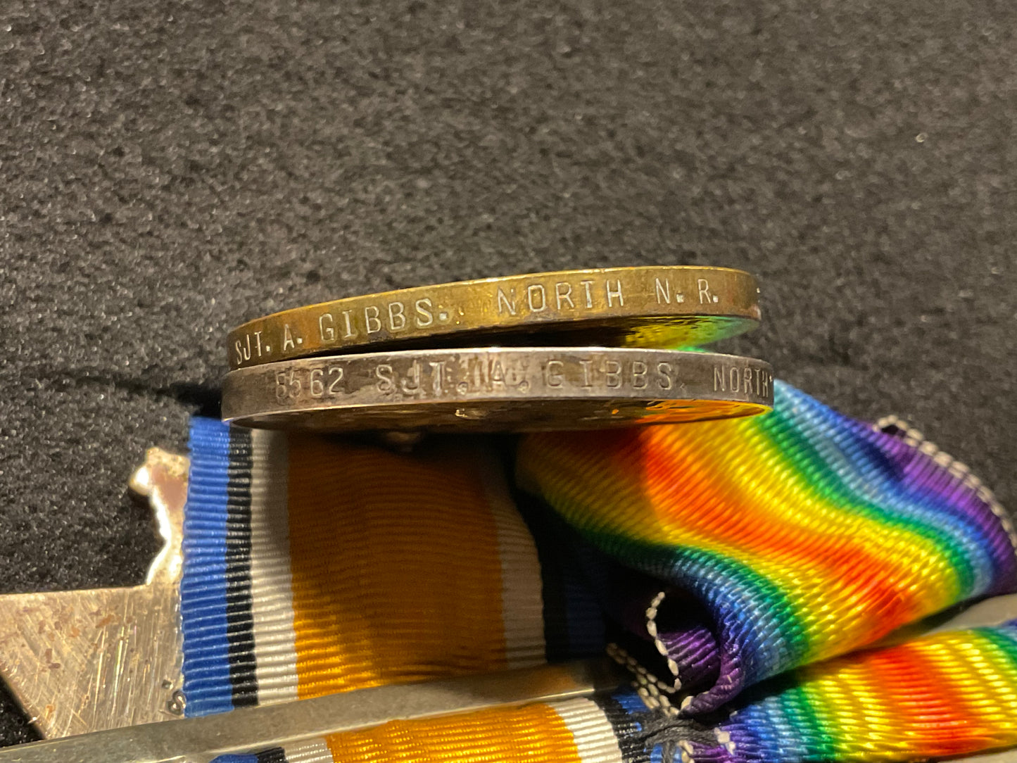 1914 Trio & Bar, 8562 Sgt A.GIBBS 2nd Battalion Northamptonshire Regt