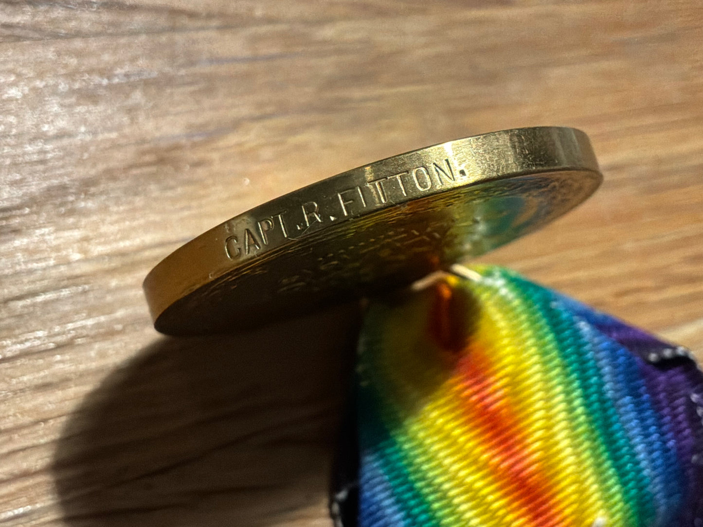 WW1 Victory medal; Capt R.FITTON, K.R.R.C. Boer War veteran.