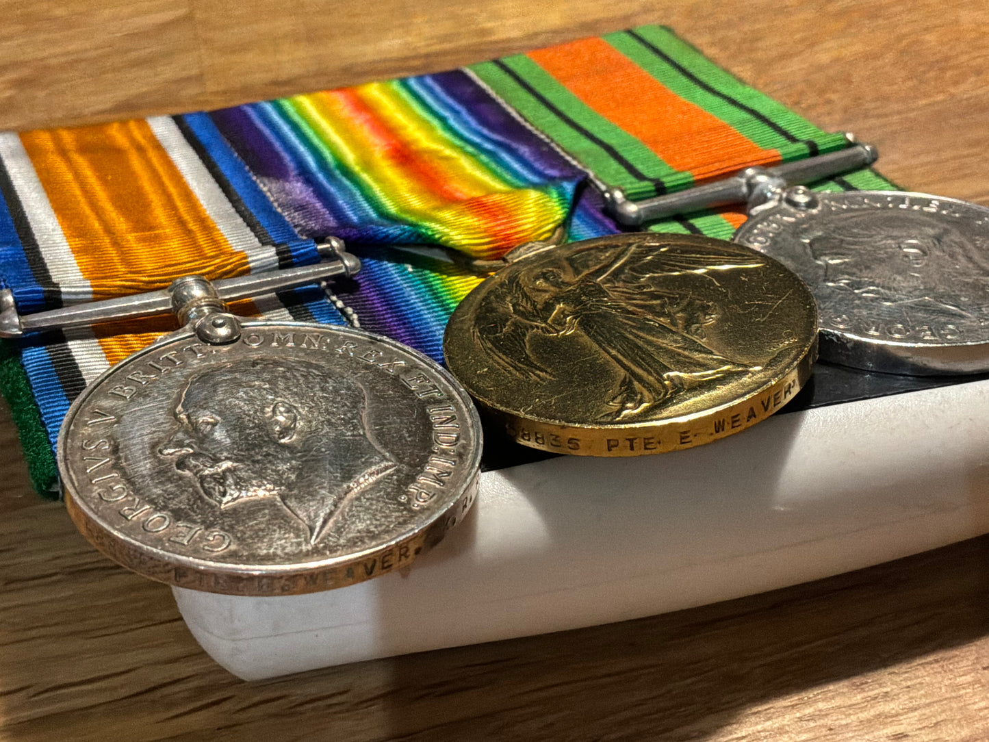 WW1 Medals; Rifleman Ernest Weaver, King's Royal Rifle Corps.