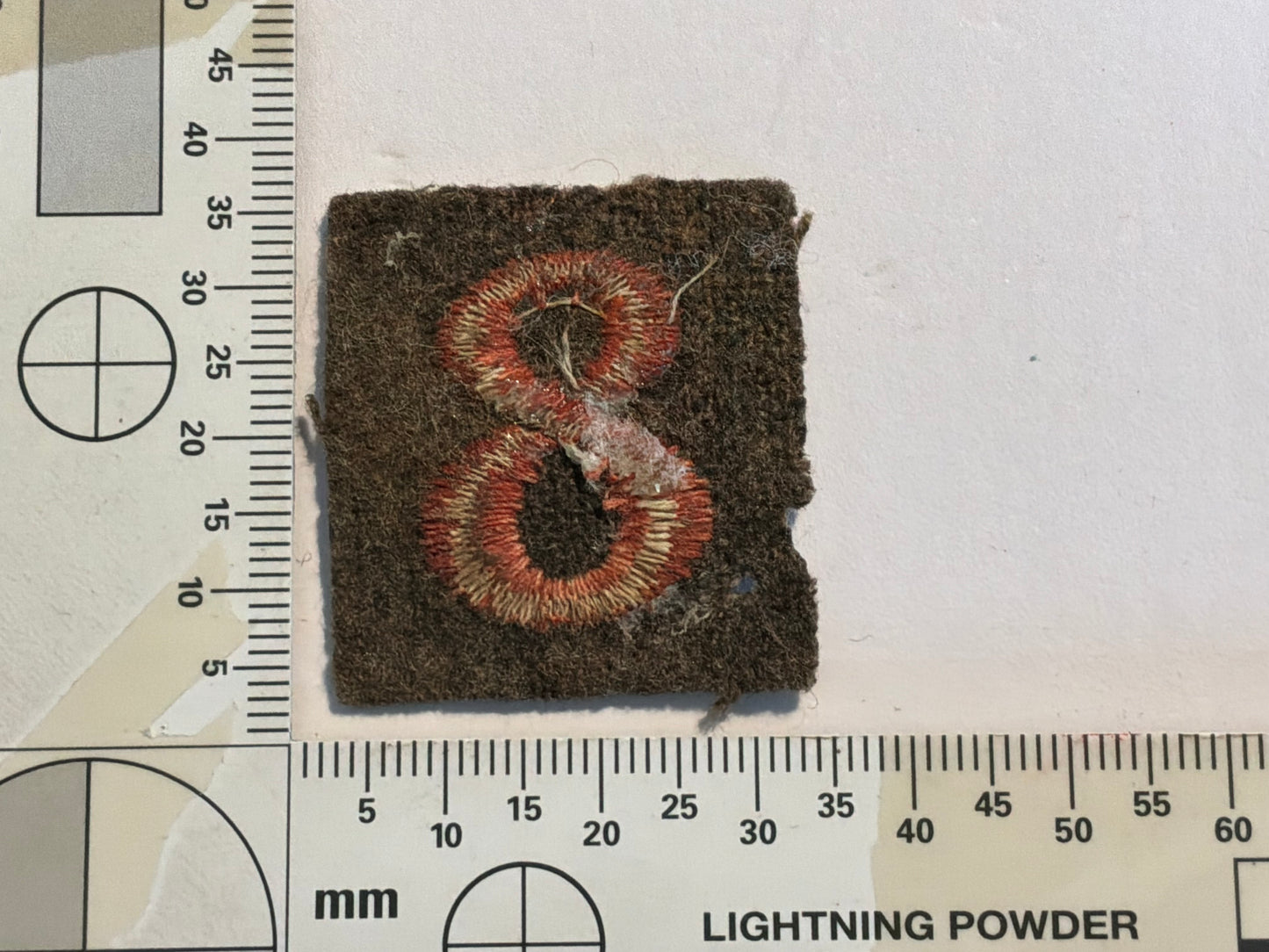 WW1 Cloth 8th reserve battalion, cloth sleeve badge.