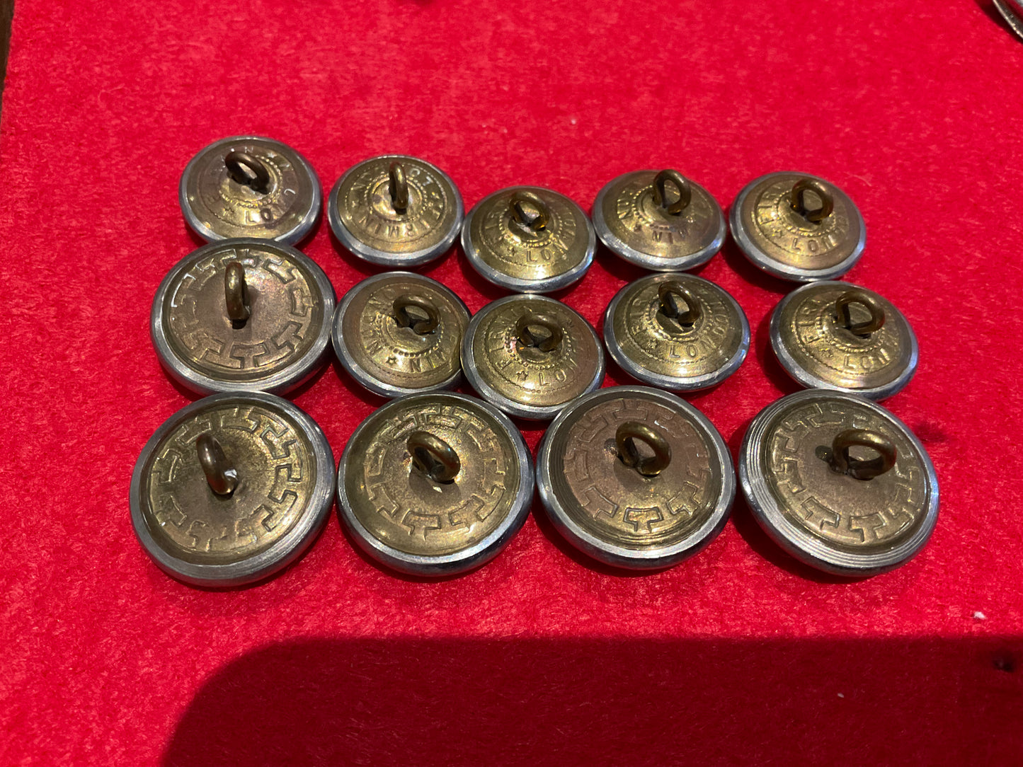 WW2 British Colonial Civil Protection Service (Police) complete tunic button set