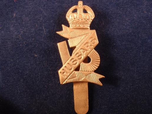 13th Hussars Brass Post 1902 Forage Cap Badge