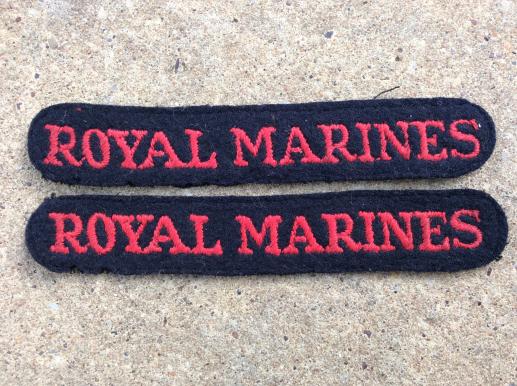 Royal Marines straight Shoulder Titles in mint condition 