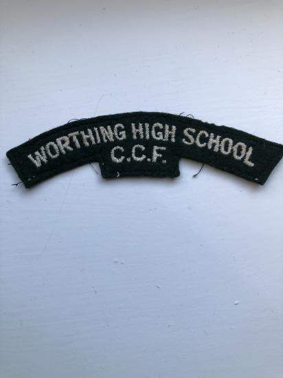 WORTHING HIGH SCHOOL C.C.F Cloth shoulder title