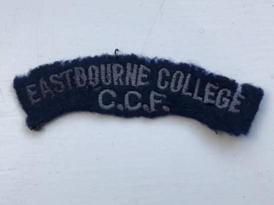 EASTBOURNE COLLEGE C.C.F cloth shoulder title