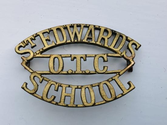 St Edwards School O.T.C brass shoulder title