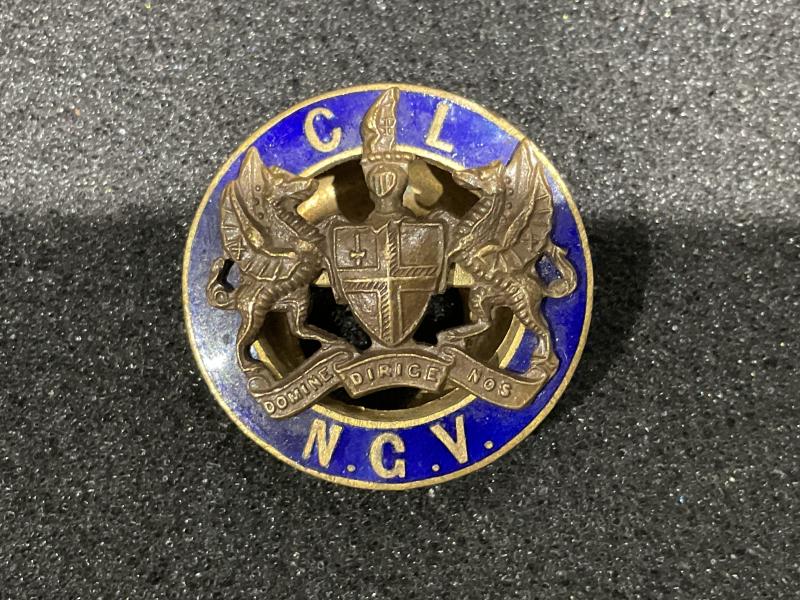 WW1 City of London National Guard Volunteers lapel badge