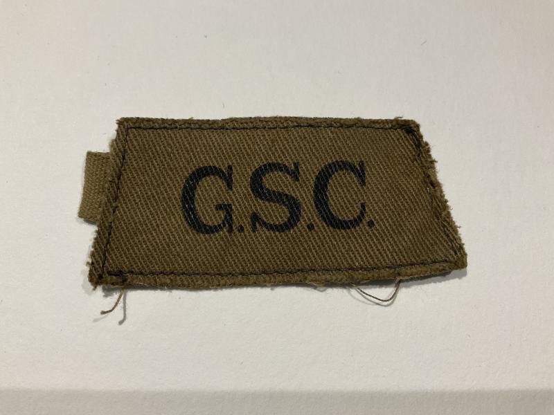 WW2 Printed G.S.C (General Service Corps)slip on title