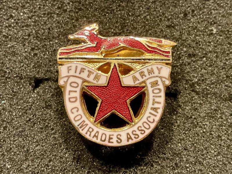 WW1 fifth Army Old Comrades Association lapel badge