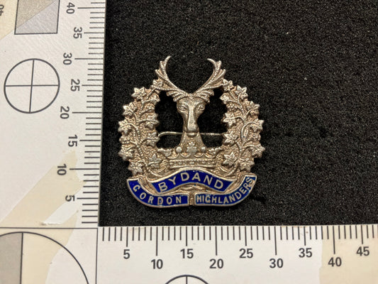 WW1/2 Gordon Highlanders, silver & enamel sweetheart badge.
