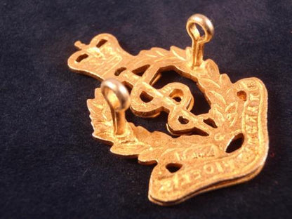 Royal Army Medical Corps Officers Bi-metal Cap Badge