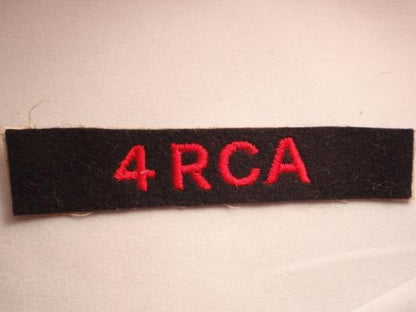 Gradia Militaria -  4th RCA WW2 Shoulder Title