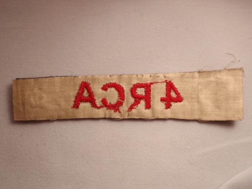 4th RCA WW2 Shoulder Title