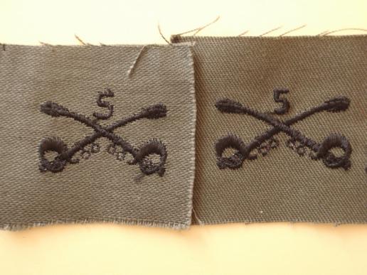 Gradia Militaria -  Subdued 5th cavalry Regt Collar Patches