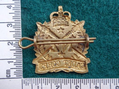 NZ Cadet Corps Die Struck Brass Cap Badge