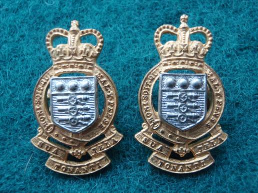 Gradia Militaria -  Officers Silver/gilt R.A.O.C Collar Badges