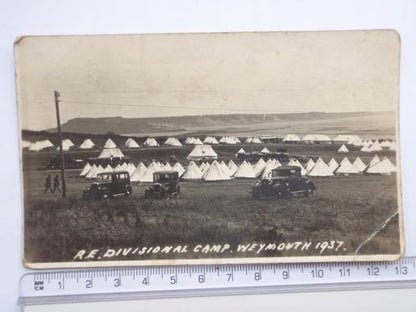 Gradia Militaria -  Postcard R.E Divisional Camp Weymouth 1937