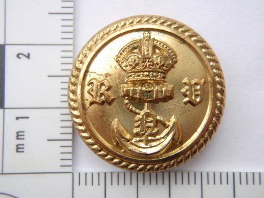 Gradia Militaria -  Royal Navy Volunteer Reserve ( R.N.V.R) Gilt Button