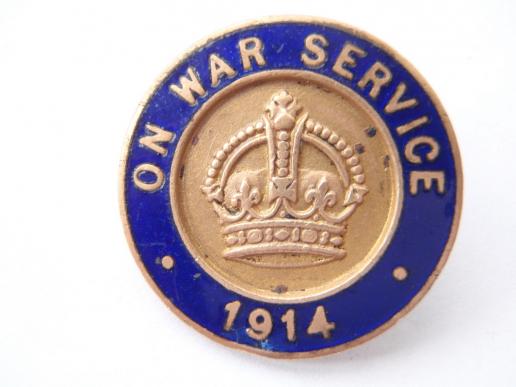 Gradia Militaria -  ON WAR SERVICE 1914 Lapel Badge