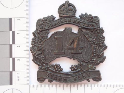 Gradia Militaria -  Australian 14th Batt ( The Prahran Regt) Cap Badge