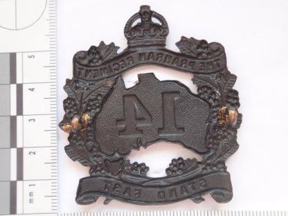 Australian 14th Batt ( The Prahran Regt) Cap Badge