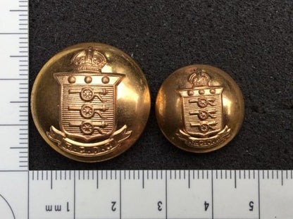 Gradia Militaria -  WW2 R.C.O.C gilt officers buttons