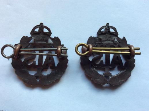 A.T.S Bronze Officers Service Dress Collar Badges By GAUNT