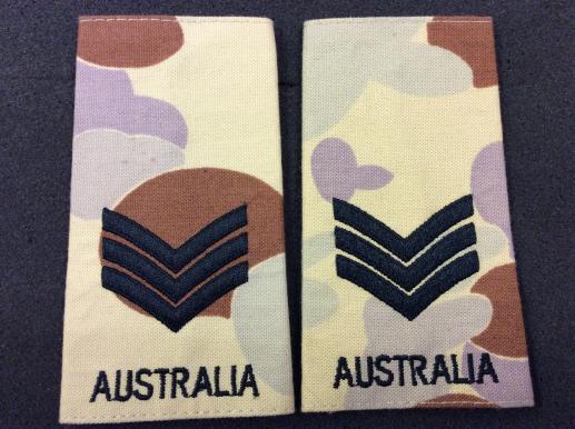 Gradia Militaria -  Australian Desert cammo Sergeants Rank slides