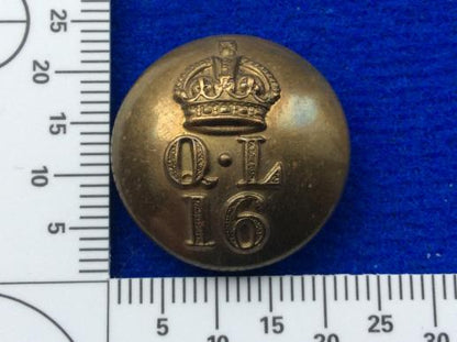 Gradia Militaria -  Post 1902 16th The Queens Own Lancers Brass Button