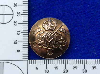 Gradia Militaria -  Post 1902 9th Queens Royal Lancers Officers Button