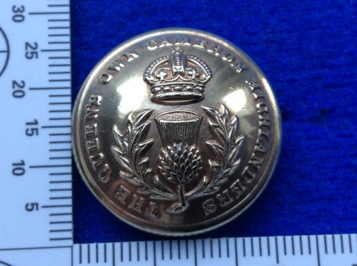 Gradia Militaria -  Post 1902 The Queens Own Cameron Highlanders Button